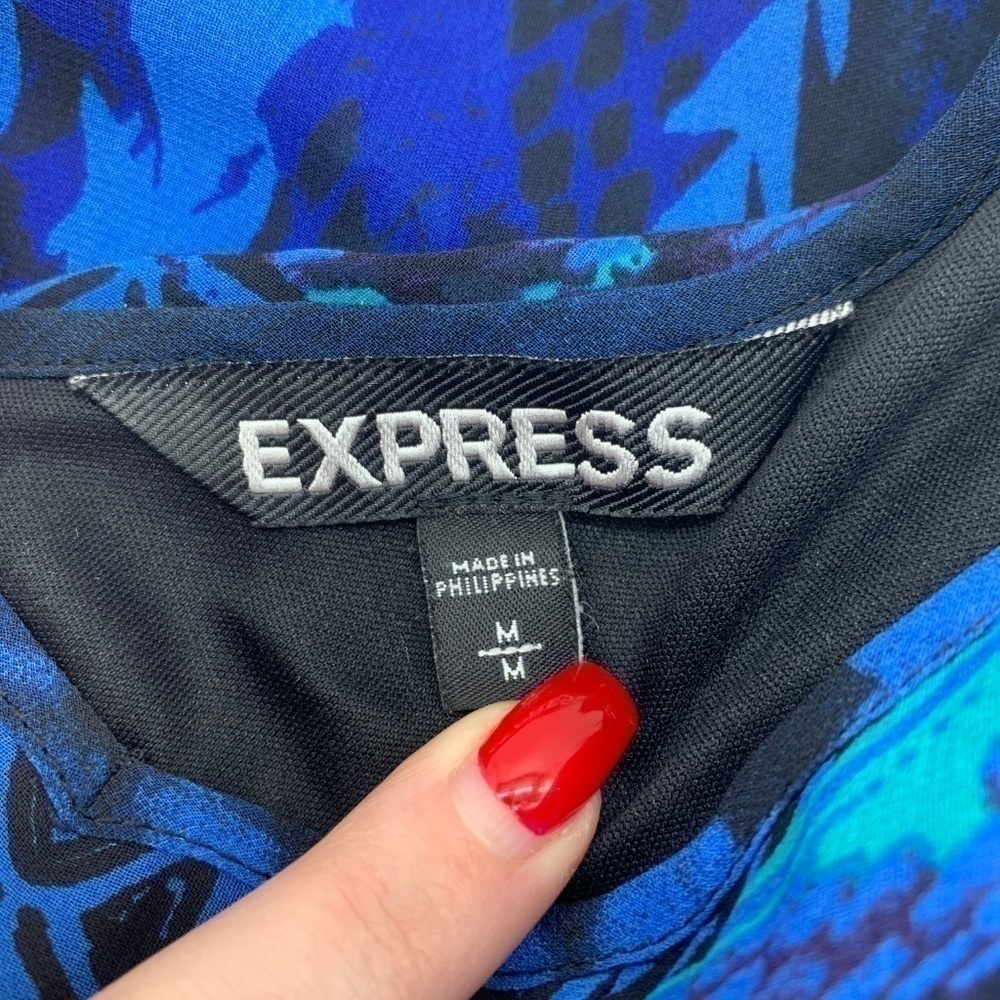 Express Blue/Plum/Black Multi-Pattern Maxi Dress - Picture 3 of 6